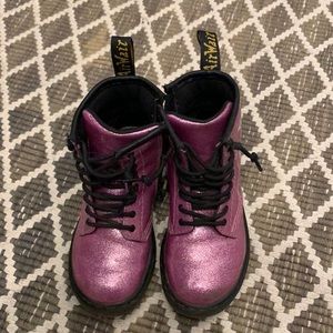 Toddler Pink glitter dr marten